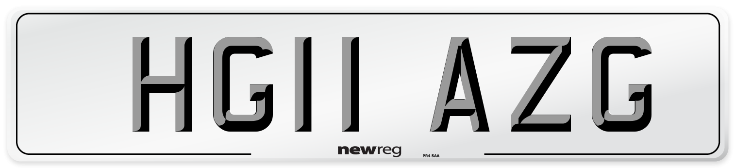 HG11 AZG Number Plate from New Reg